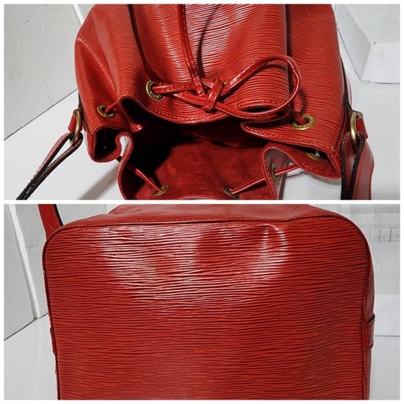 Authentic LOUIS VUITTON  Epi Petit Noe Castillan Shoulder Bag Red - Picture 7 of 12